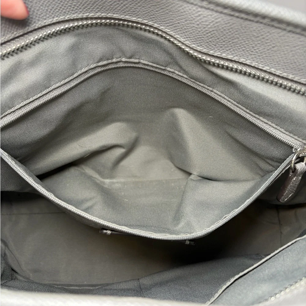 Coach City Zip Tote Grey Crossgrain Leather #58846 Work Bag - Picture 5 of 11